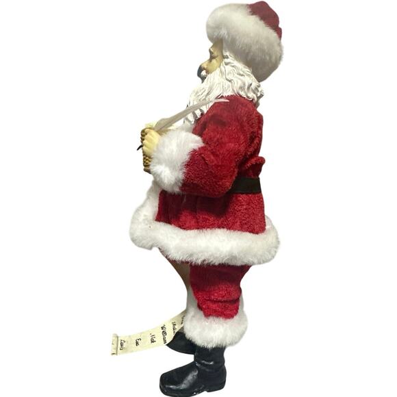 Santa Figurine Holding a Basket of Letters Quill & Nice List &checking it twice - Picture 4 of 6